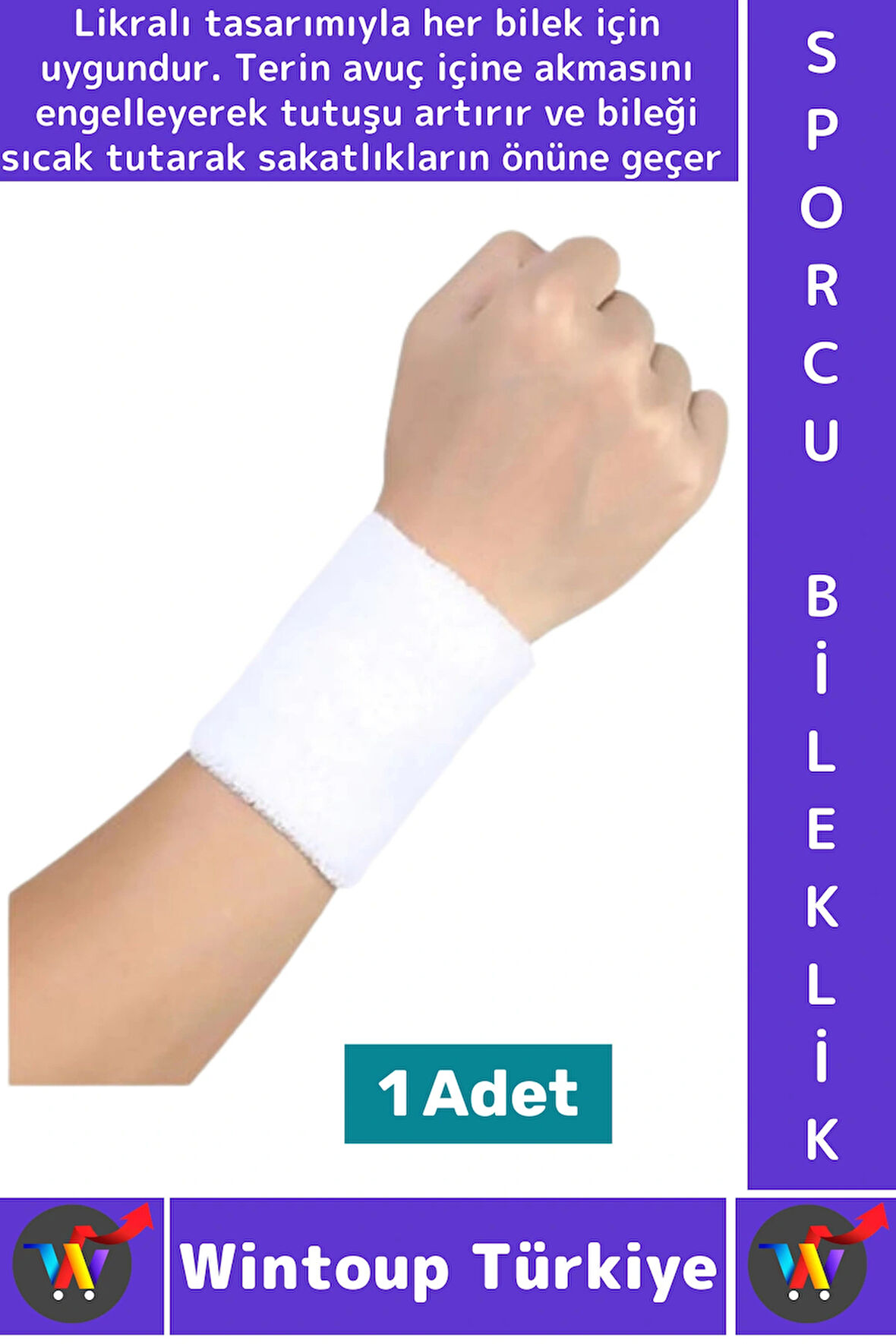 Konforlu Tenis Futbol Basketbol Koşu Fitness Likralı Esnek Ter Emici Destekleyici Sporcu Bilekliği