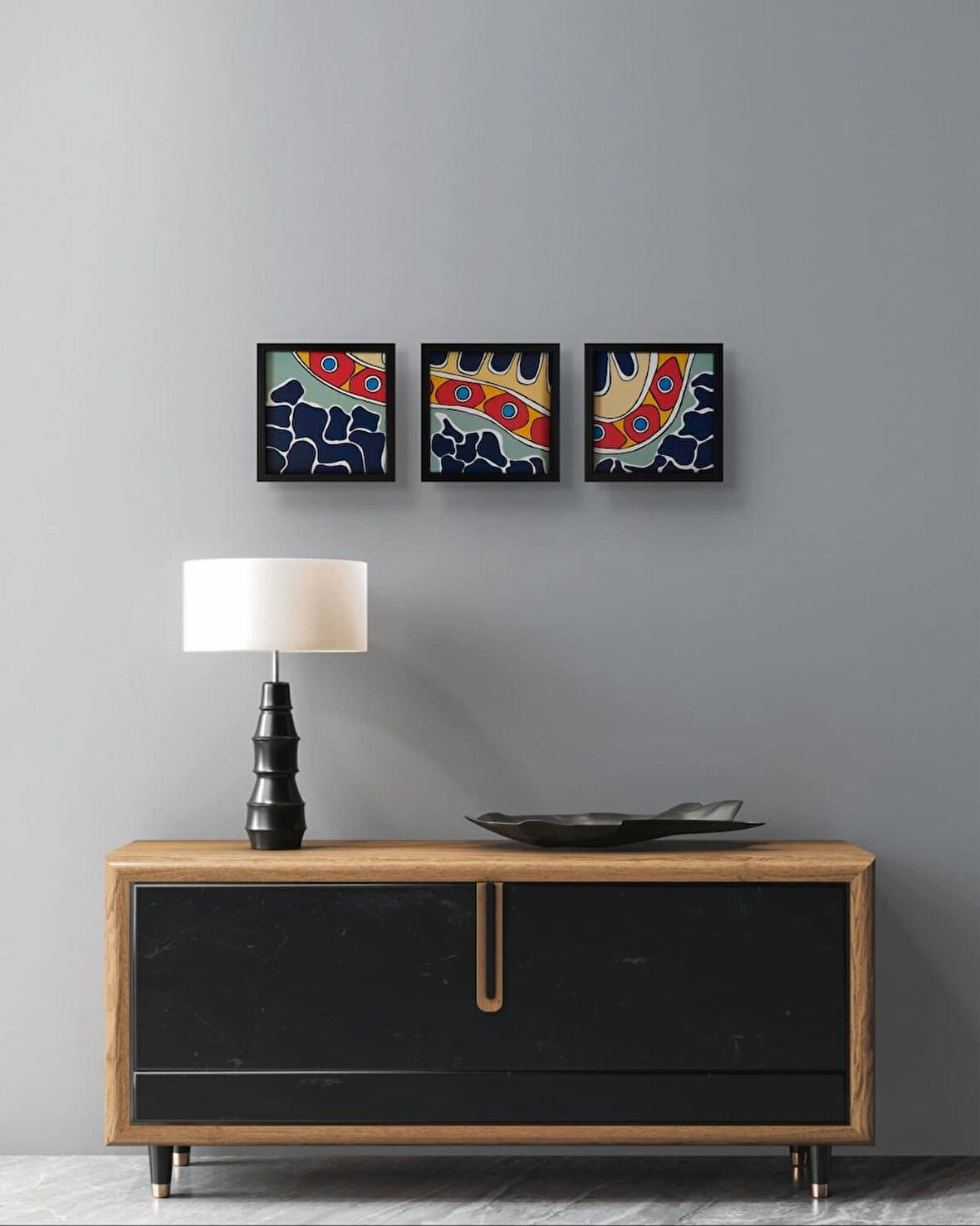 Modern Soyut Tablo – El Boyaması – 22x22 Ev Dekorasyon Tablosu – MDF Üzeri Akrilik
