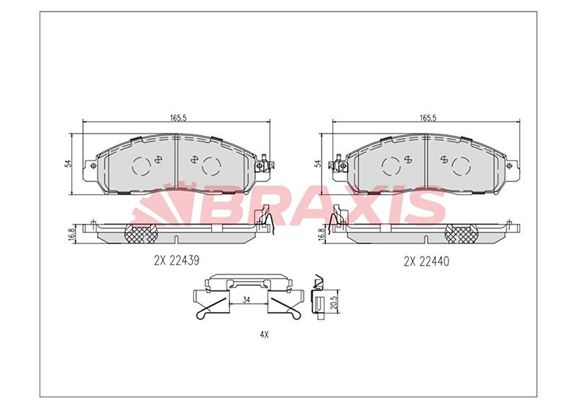 Nissan Ticarı On Fren Balatası Nissan Navara D23 Kasa 2.3 4×4 2015-> - Braxıs Ab0620