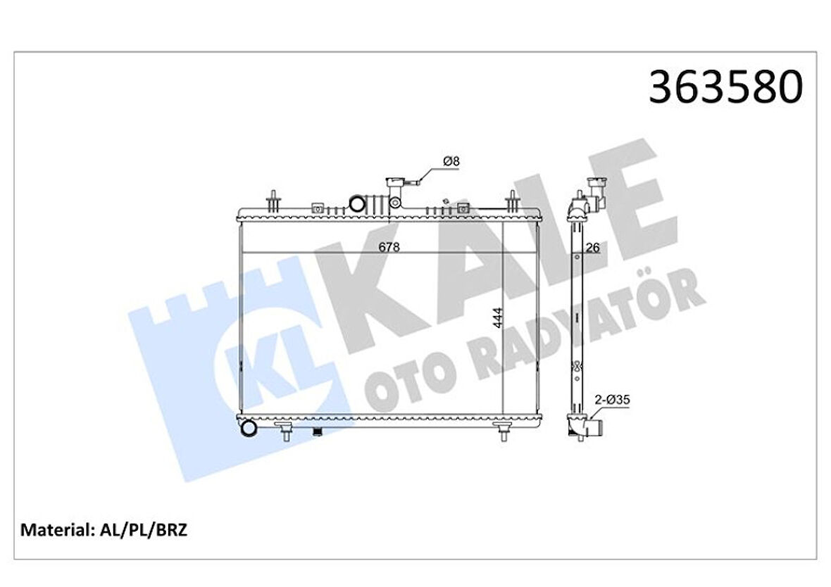 Renault Motor Su Radyatoru Koleos 2.0i/2.5i 08> Brazıng Mt - Kale 363580