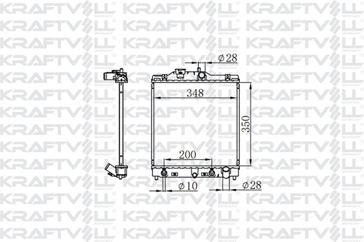 Honda Motor Su Radyatoru Honda CIVIC 1992-2000 (350*359*23) Manuel Vites - Kraftvoll 08040051