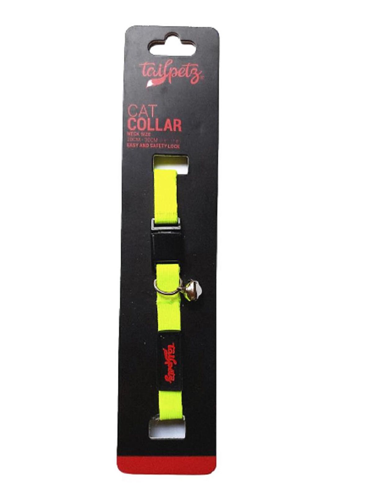 Tailpetz Cat Color Easy & Safety Lock Lime Ayarlanır Kedi Boyun Tasması