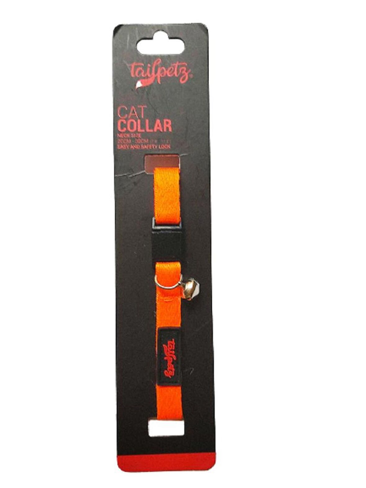 Tailpetz Cat Color Easy & Safety Lock Orange Ayarlanır Kedi Boyun Tasması