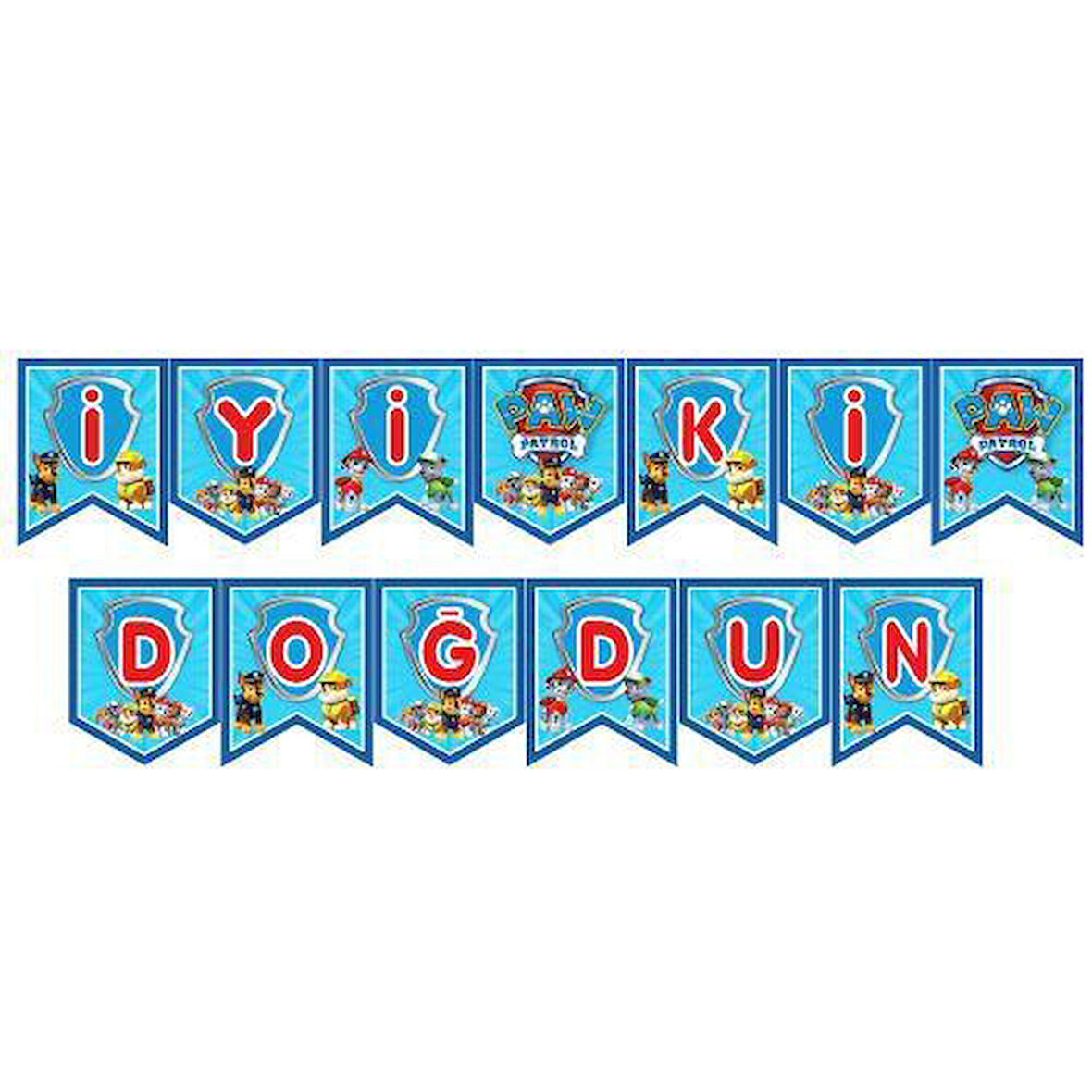 İyiki doğdun PAW PATROL kırlangç banner 190cm