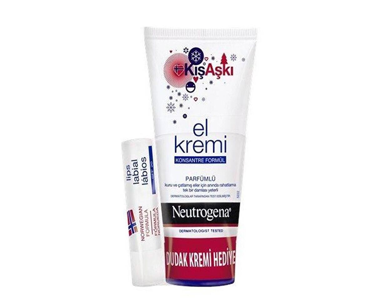 Neutrogena Parfümlü El Kremi + Dudak Nemlendirici Hediyeli