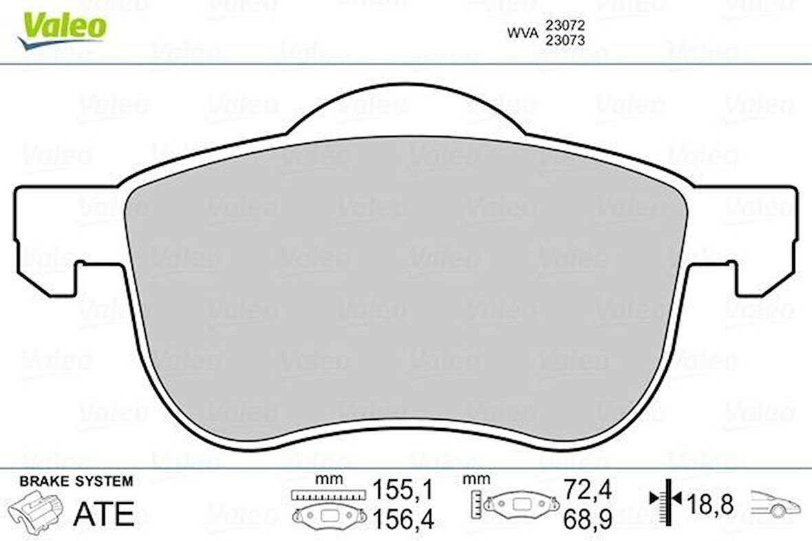 Volvo On Fren Balatası Volvo S60 01>s80 98 06 V70 I II 97> Xc70 00> - Valeo 670479