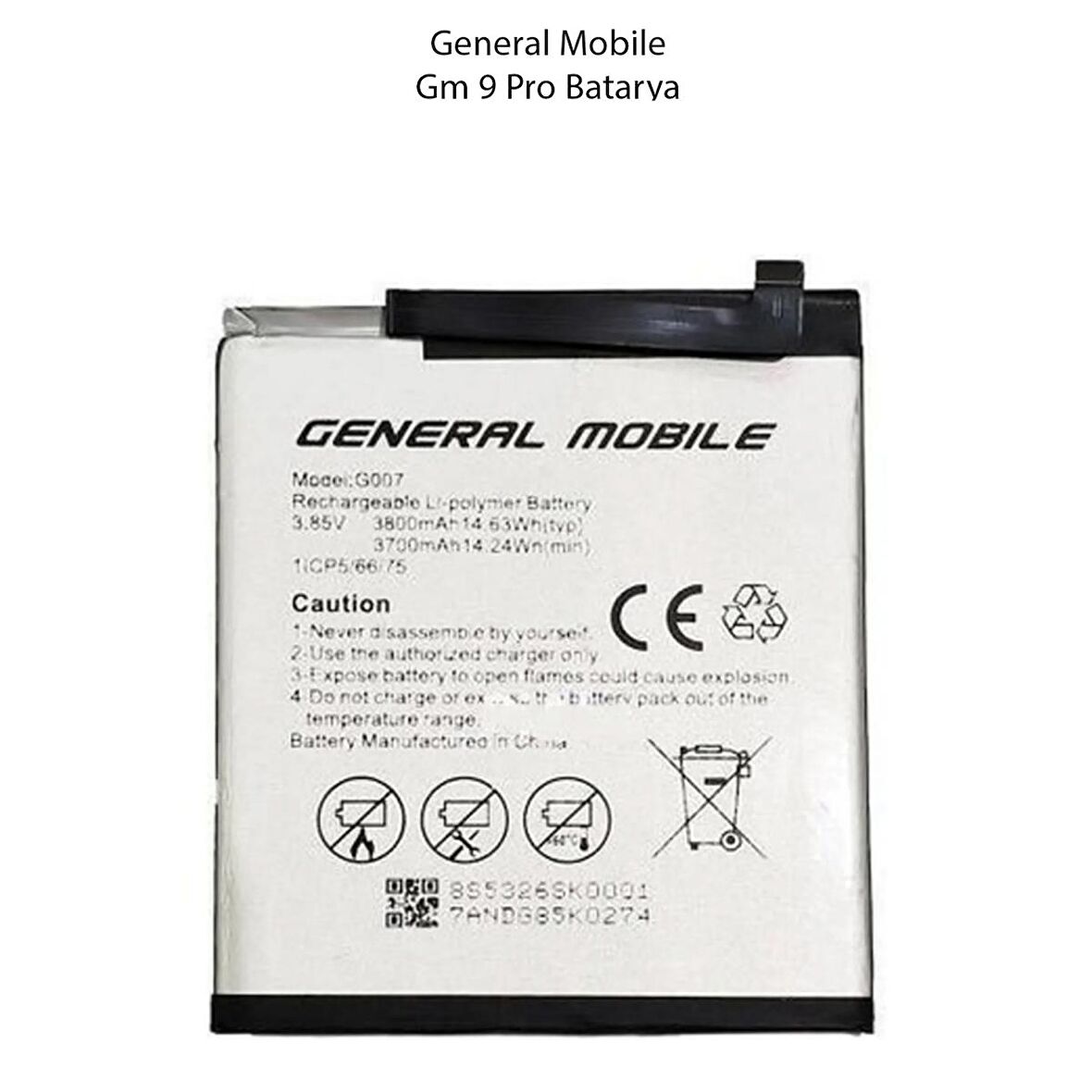 Genneral Mobile GM9 Pro Batarya Pil 3800 Mah