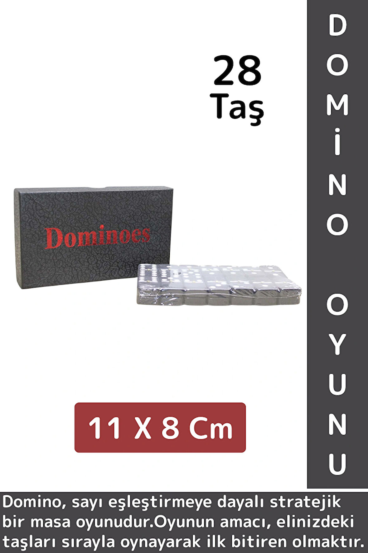 Premium Yüksek Kaliteli Eğlenceli Strateji Beceri Gelişimi Masa Oyunu Plastik Kutulu DOMİNO OYUNU