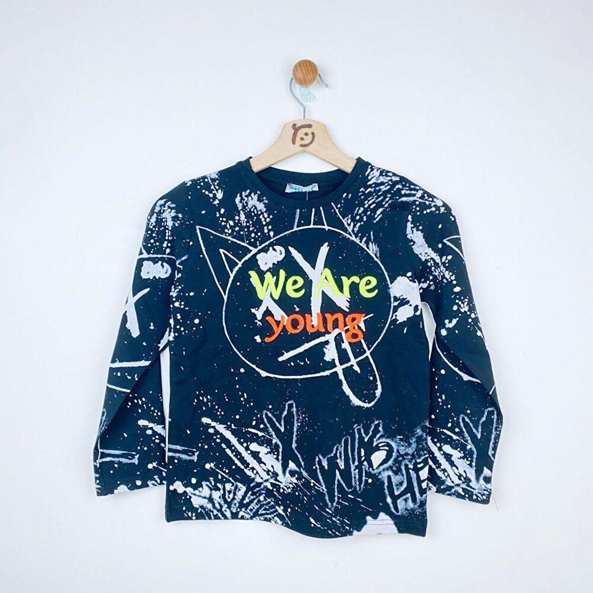 Erkek Çocuk Sweat-Shirt Baskılı Siyah İnce