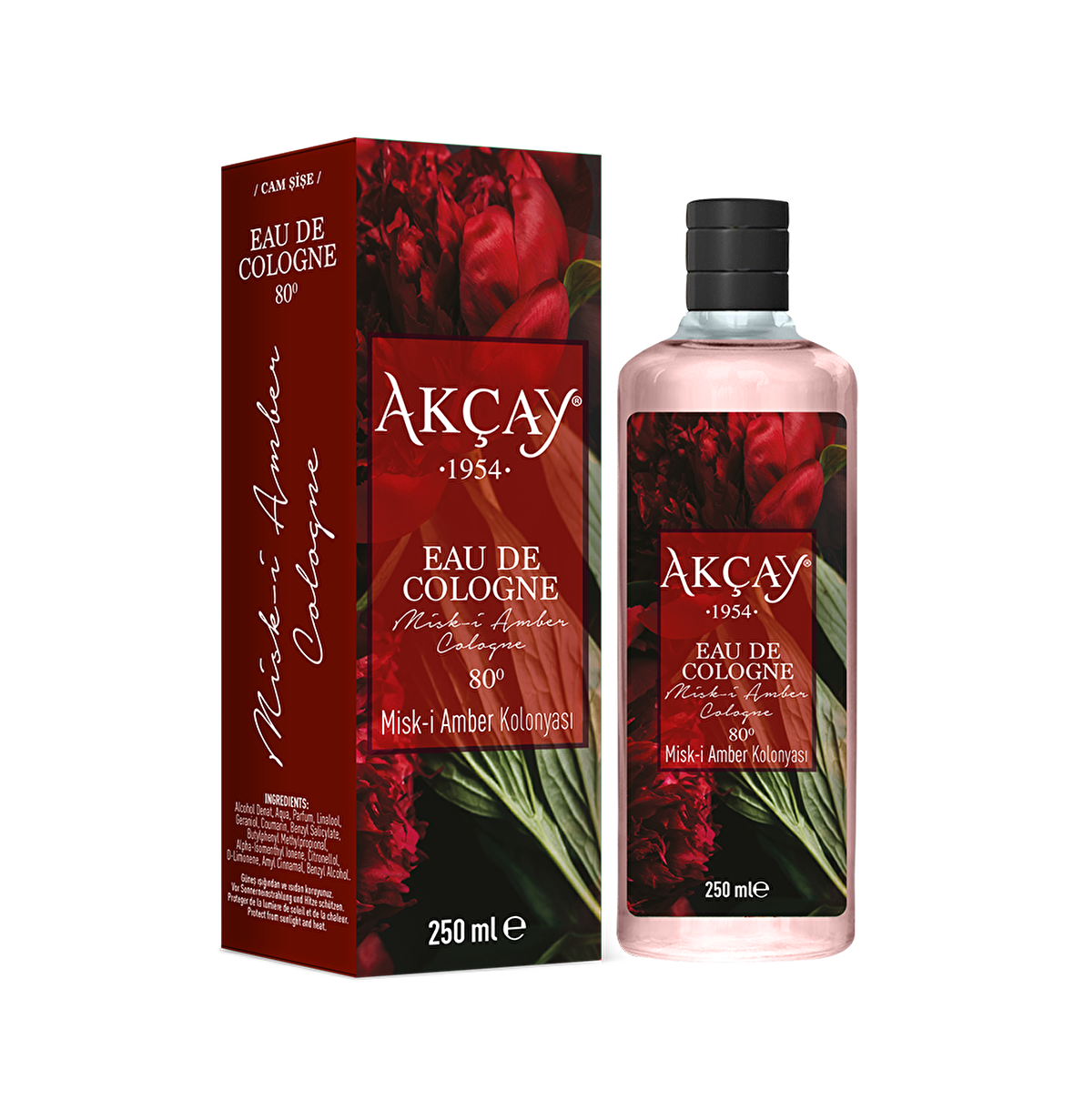 CAM ŞİŞE KUTULU 250 ML MİSKİ AMBER 