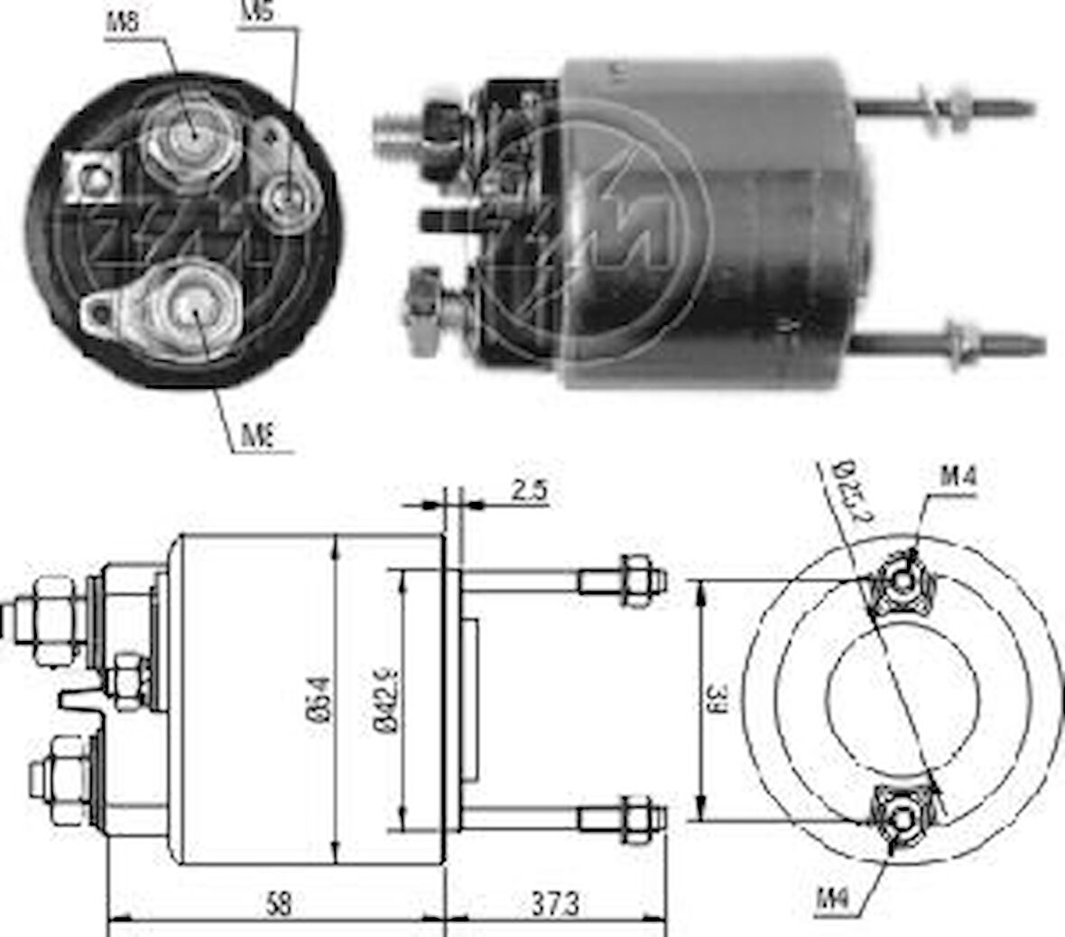 Unıversal Marş Otomatiği-Vt-12v-R.21-25/volvo/cıtr.(cıft Cikis) 2d.civatalı-182458 - Zm-596