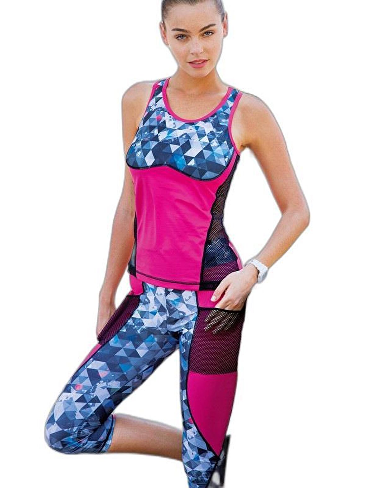 YENİ İNCİ T137 PEMBE (YOGA-FITNESS-PİLATES-KOŞU) SPORCU TAYTI TEK ALT