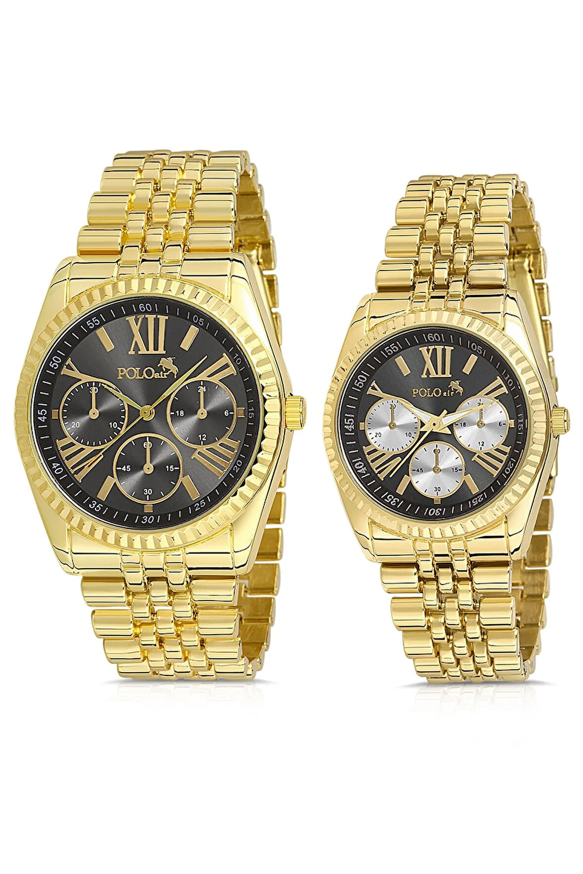 Bay Sevgili Çift Saati Takım Set Sevgililere Özel Saat Altın Siyah Renk