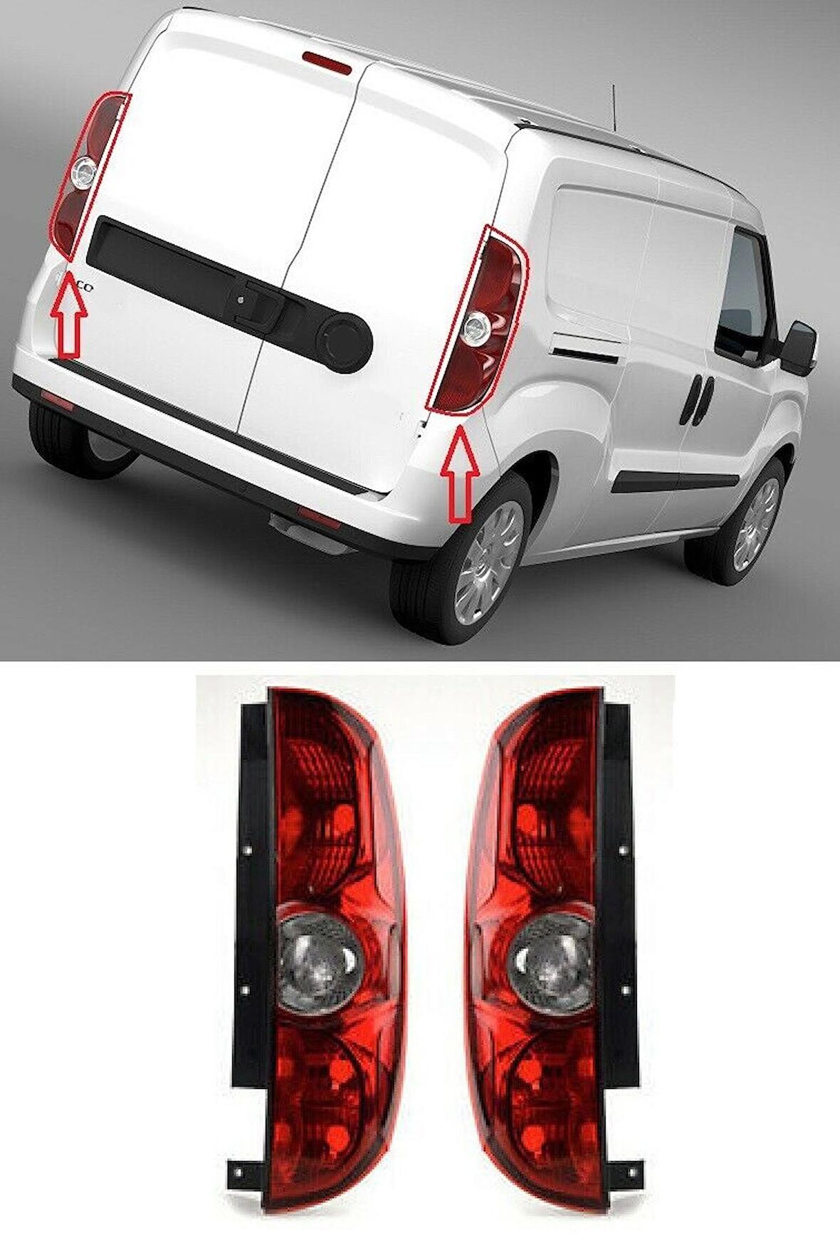 Enva Opel Combo Stop Lambası Sag+Sol 2012--2013 Duysuz Yana Açılan Kapı