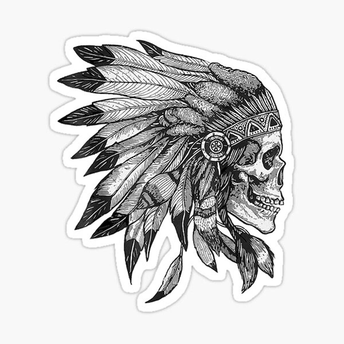 Araba için Kurukafa tüy Oto Sticker Yapıştırması Etiket  17CM