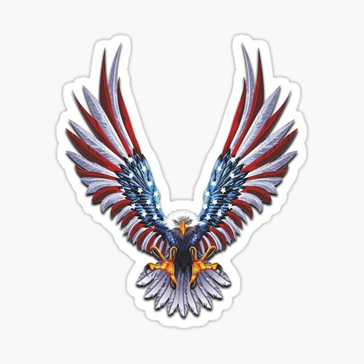 Araba Kartal Sticker Yapıştırması Etiket Amerikan Bayrağı 17CM a3