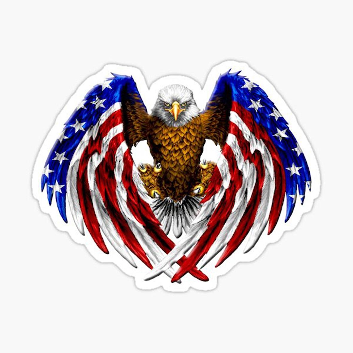 Araba Kartal Sticker Yapıştırması Etiket Amerikan Bayrağı 17CM a5