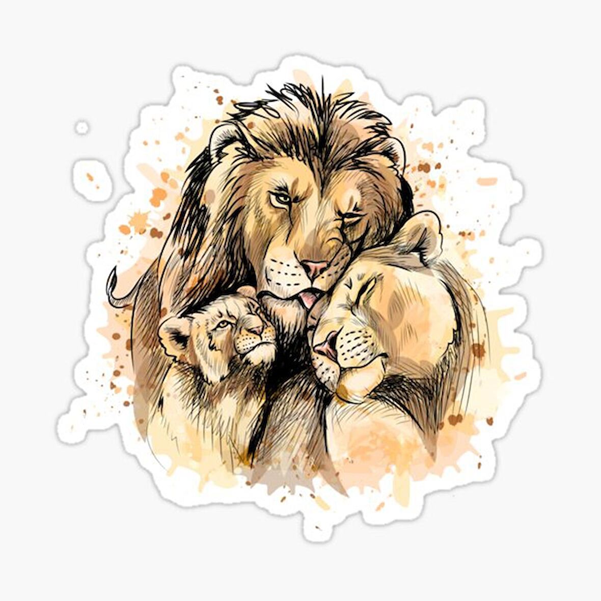 Aslan Ailesi Araba Oto Sticker Yapıştırma Etiket 17CM F1