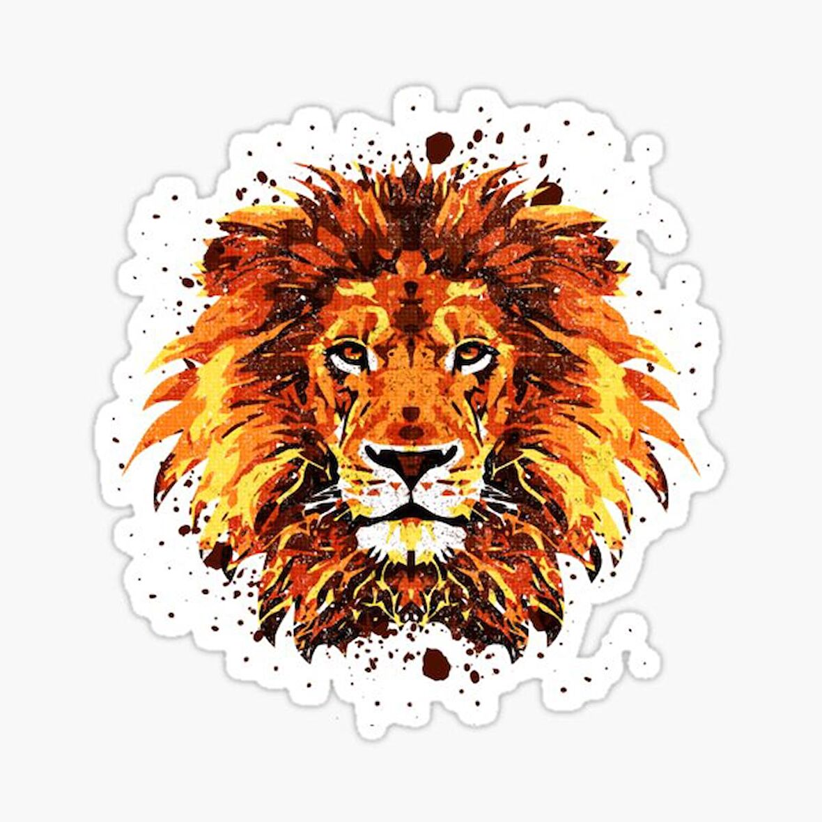 Renkli Aslan Araba Oto Sticker Yapıştırma Etiket 17CM D6