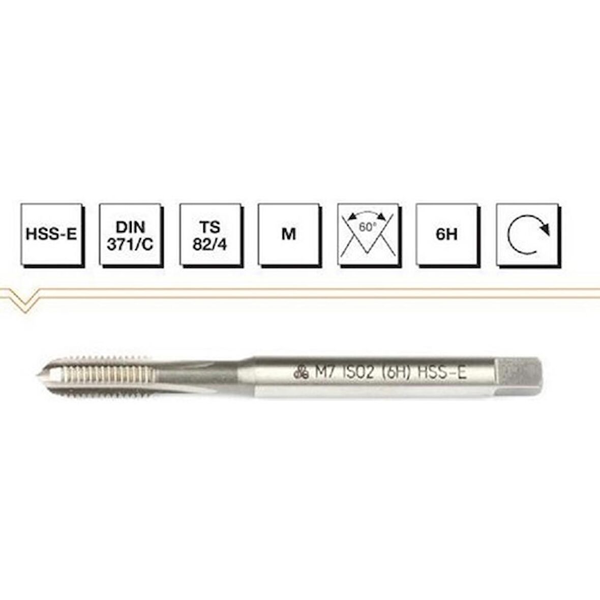 MTE HSSE DIN371/C  M10 DÜZ KANALLI MAKİNA KILAVUZU