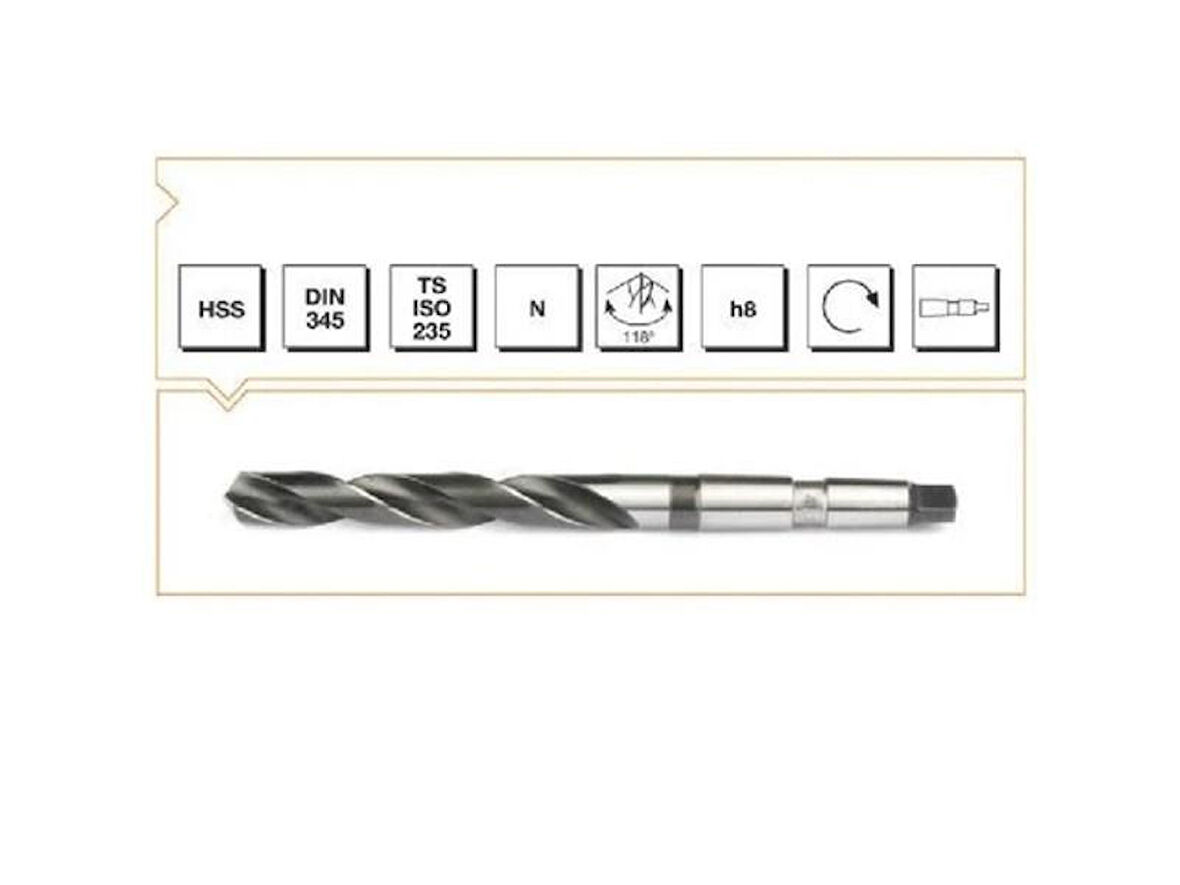 Makine Takım Hss Dın 345 Mors Konik Saplı Maktap Ucu 29 Mm-Mte B00004002900