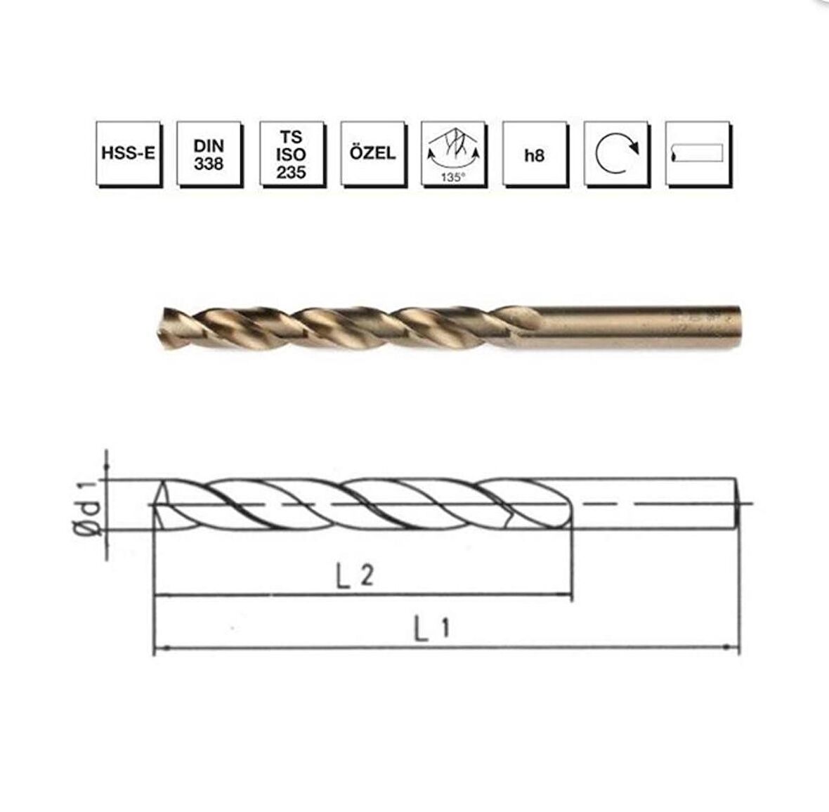 Makina Takım HSSE DIN 338 RN Altın Seri Matkap Ucu 4.2 mm