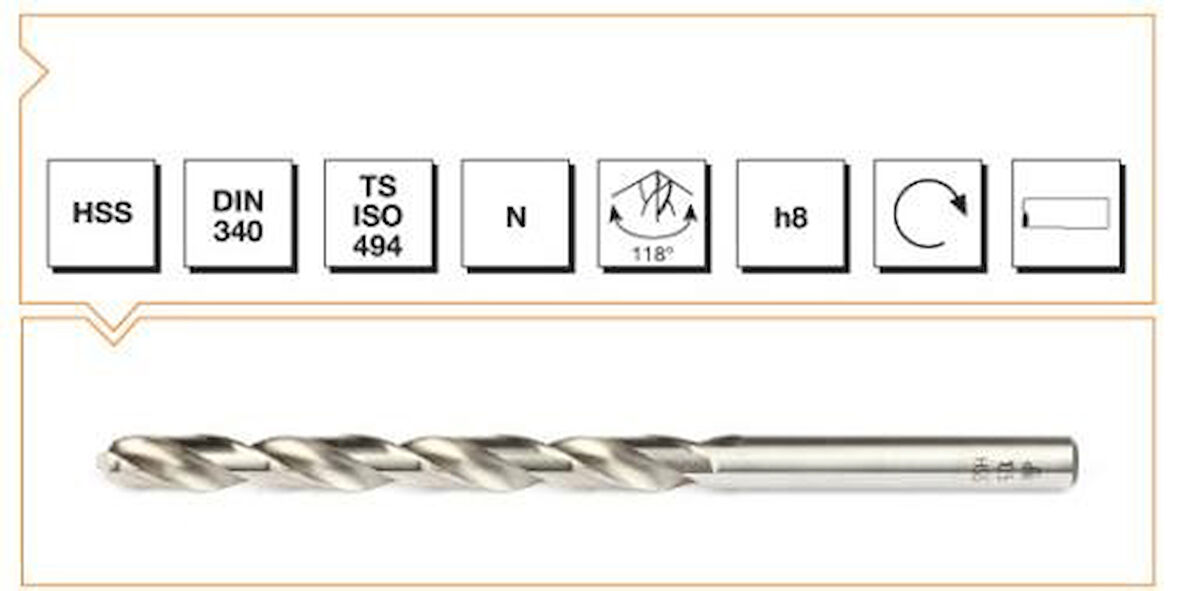 HSS Din 340 RN Uzun Matkap Ucu 12 mm-MTE B00007201200
