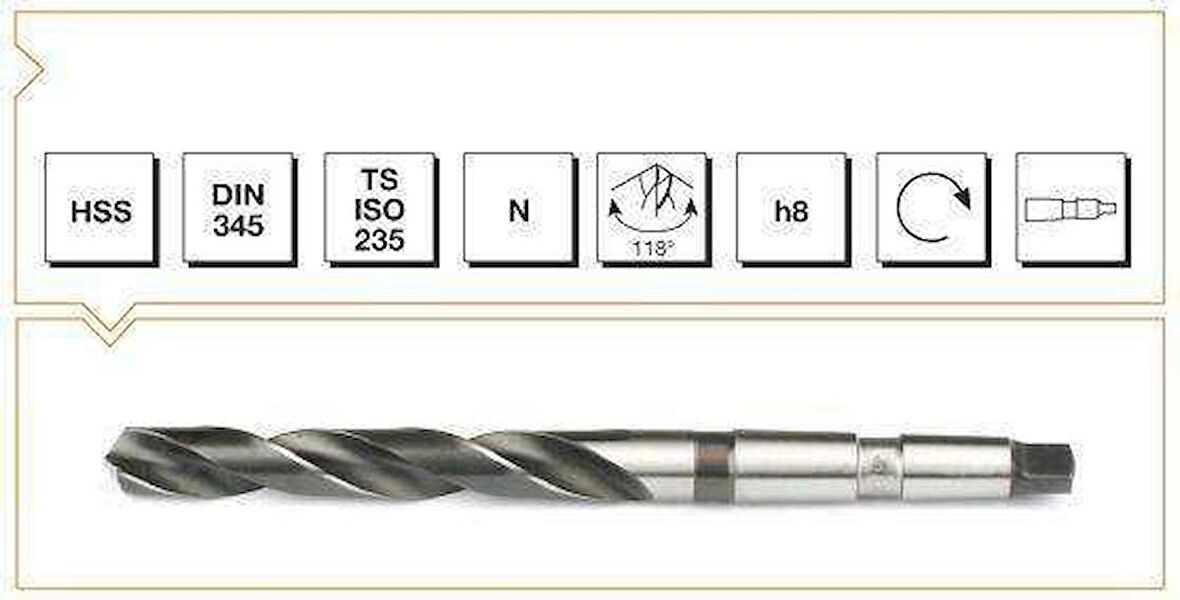 Makine Takım B00007401600 Hss Dın 345 Mors Konik Saplı Matkap Ucu 16 Mm, 1 Adet