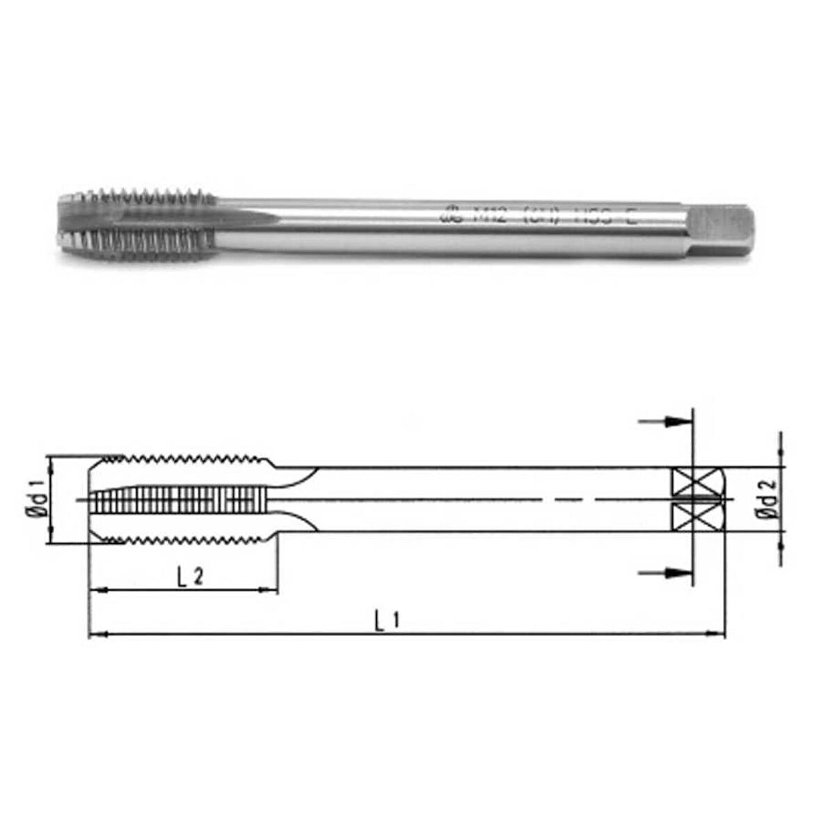 Makina Takım M14 Hss-E Din376/C Düz Kanallı Makina Kılavuzu-Mte