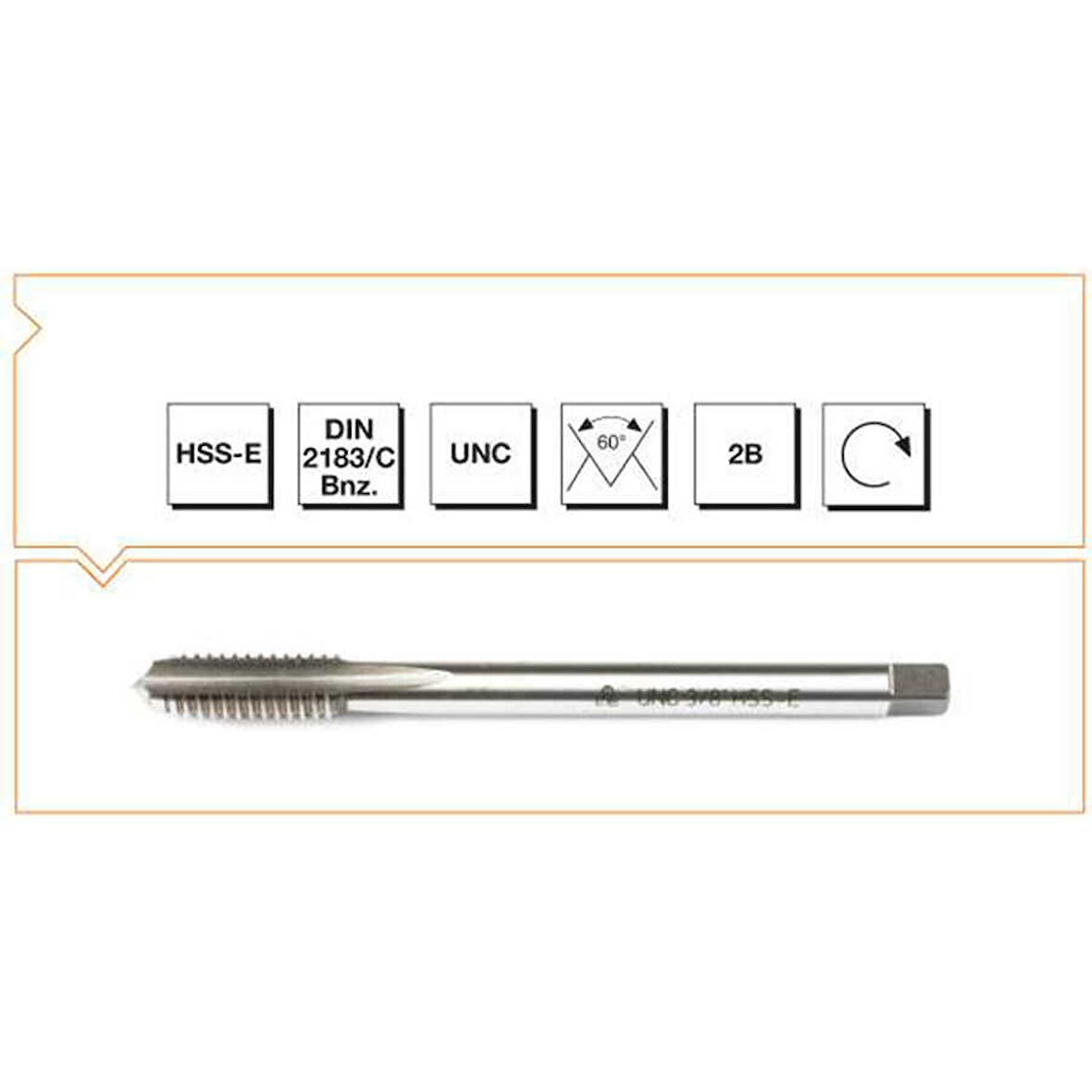 Makine Takım 5/8X11 Hss-E Dın 2183/C Usa Normal Vidalı Düz Kanallı Makine Kılavuzu-Unc-Mte B00105951587