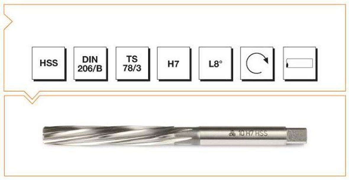 Makine Takım B00301010200 Hss Dın 206 L-Rn El Raybası 2 Mm H7