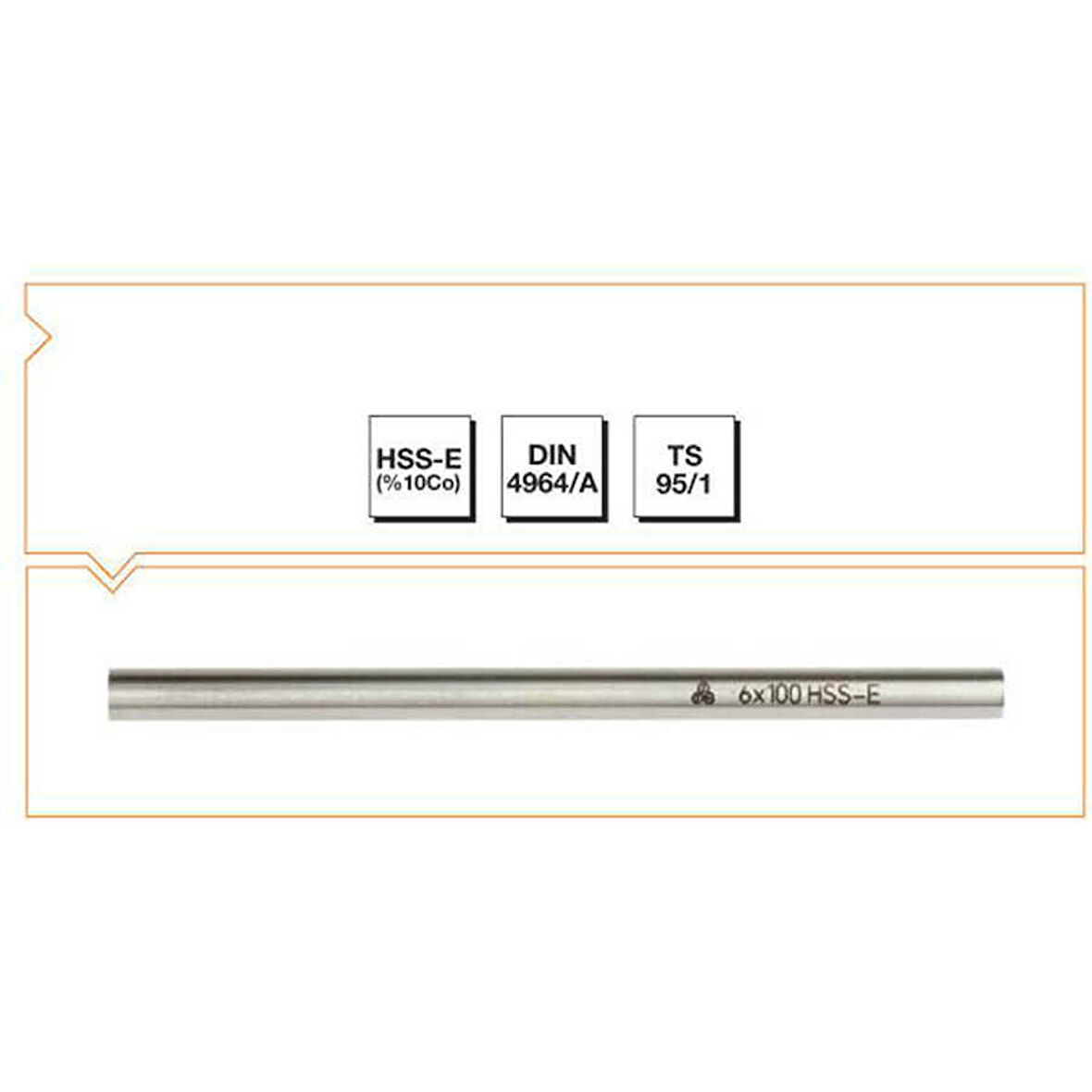 Makina Takım 12X100 HSS -E (%10Co) DIN 4964/A Yuvarlak Kesitli Torna Kalemi - MTE B00420012100