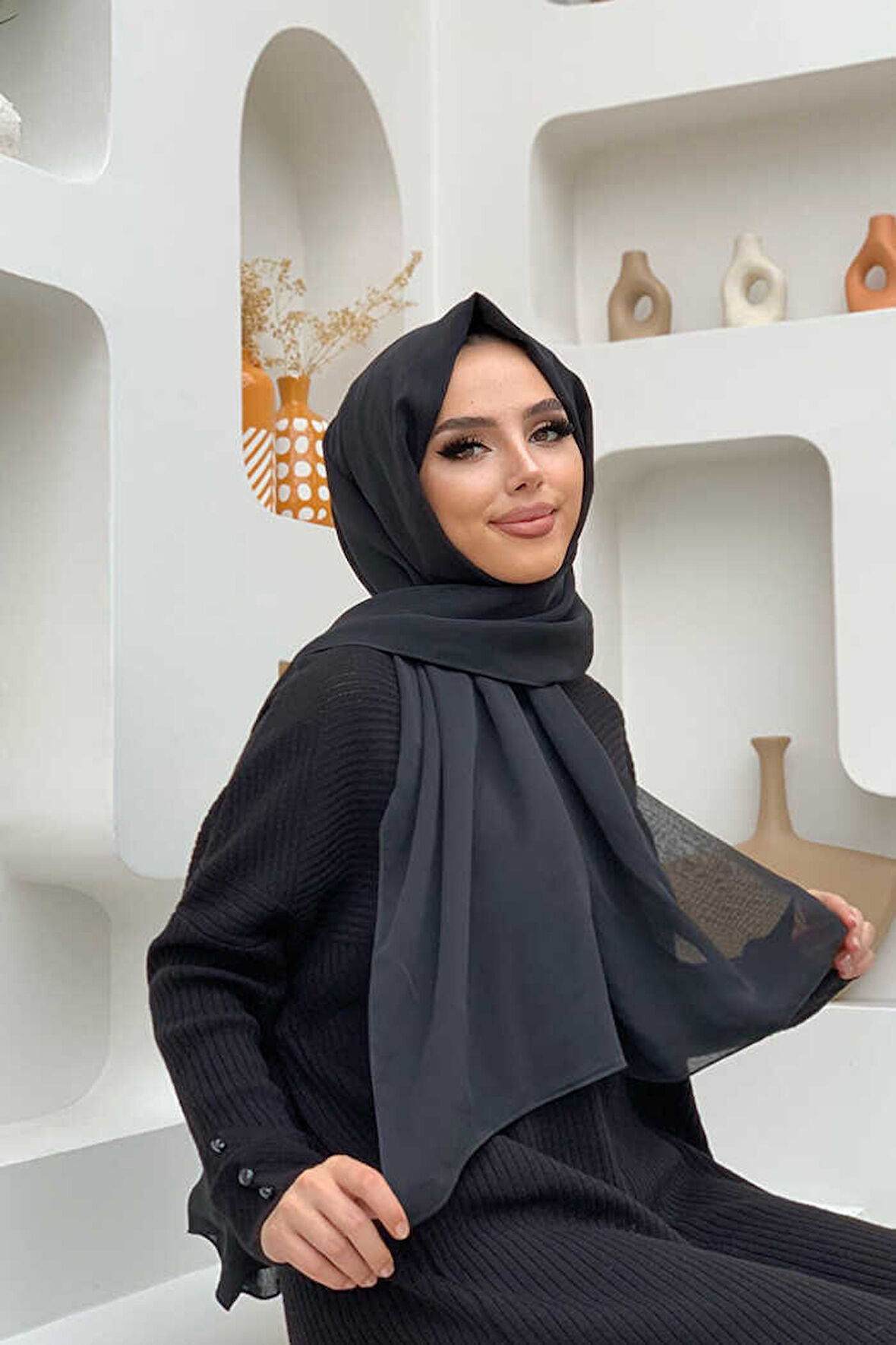2049 çift katlı Jan Jan Şal Siyah
