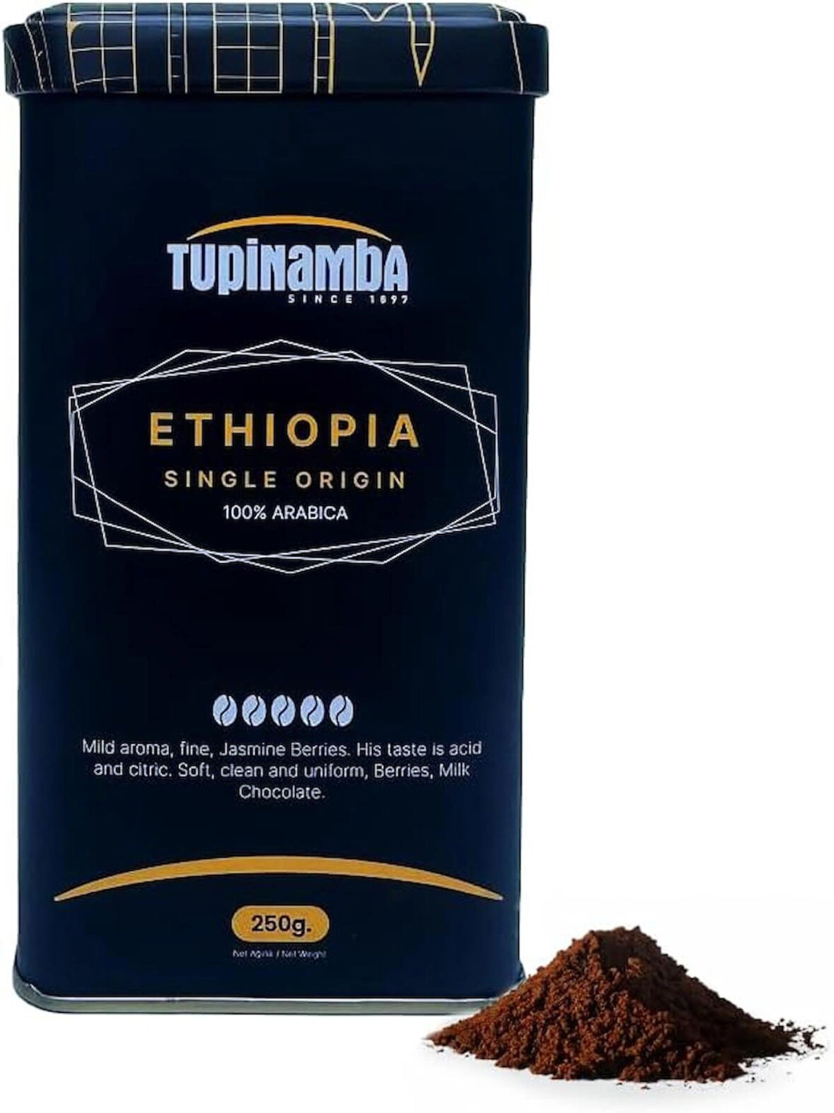 Tupinamba Ethiopia Sidamo Single Origin Öğütülmüş Filtre Kahve 250 gr Teneke Kutu