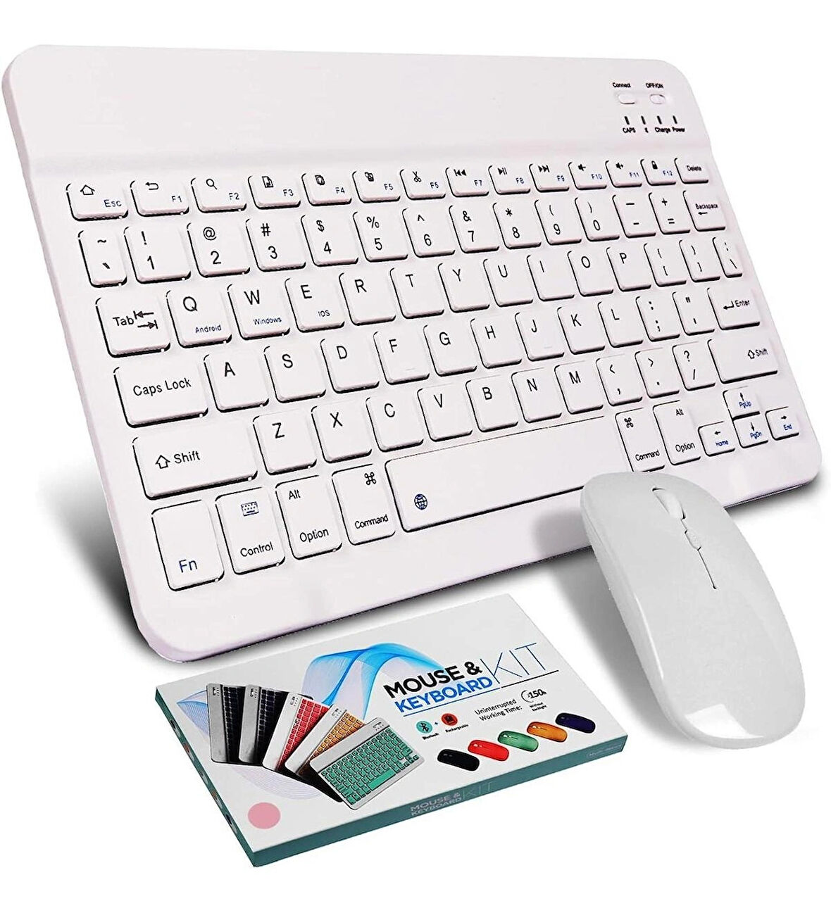Ozaki Bluetooth Ios Ipad Android Windows Uyumlu Klavye Mouse Seti Ultra İnce Taşınabilir BEYAZ RENK
