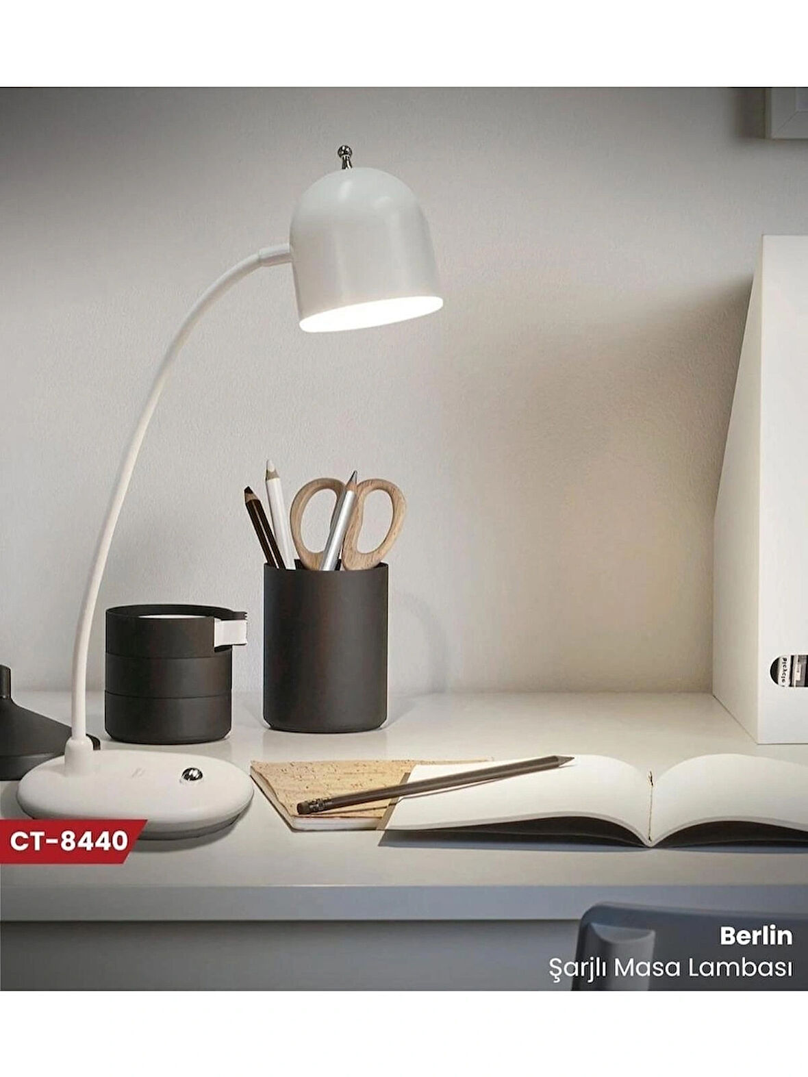 Cata CT-8440 Berlin Masa Aydınlatma Lambası Beyaz ( Yeni Tasarım )