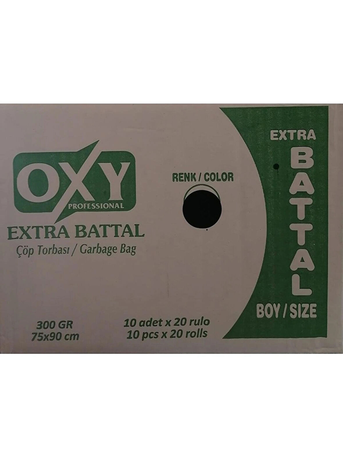 Oxy Profesyonel Extra Battal Çöp Torbası 300 gr 75*90 20 Rulo