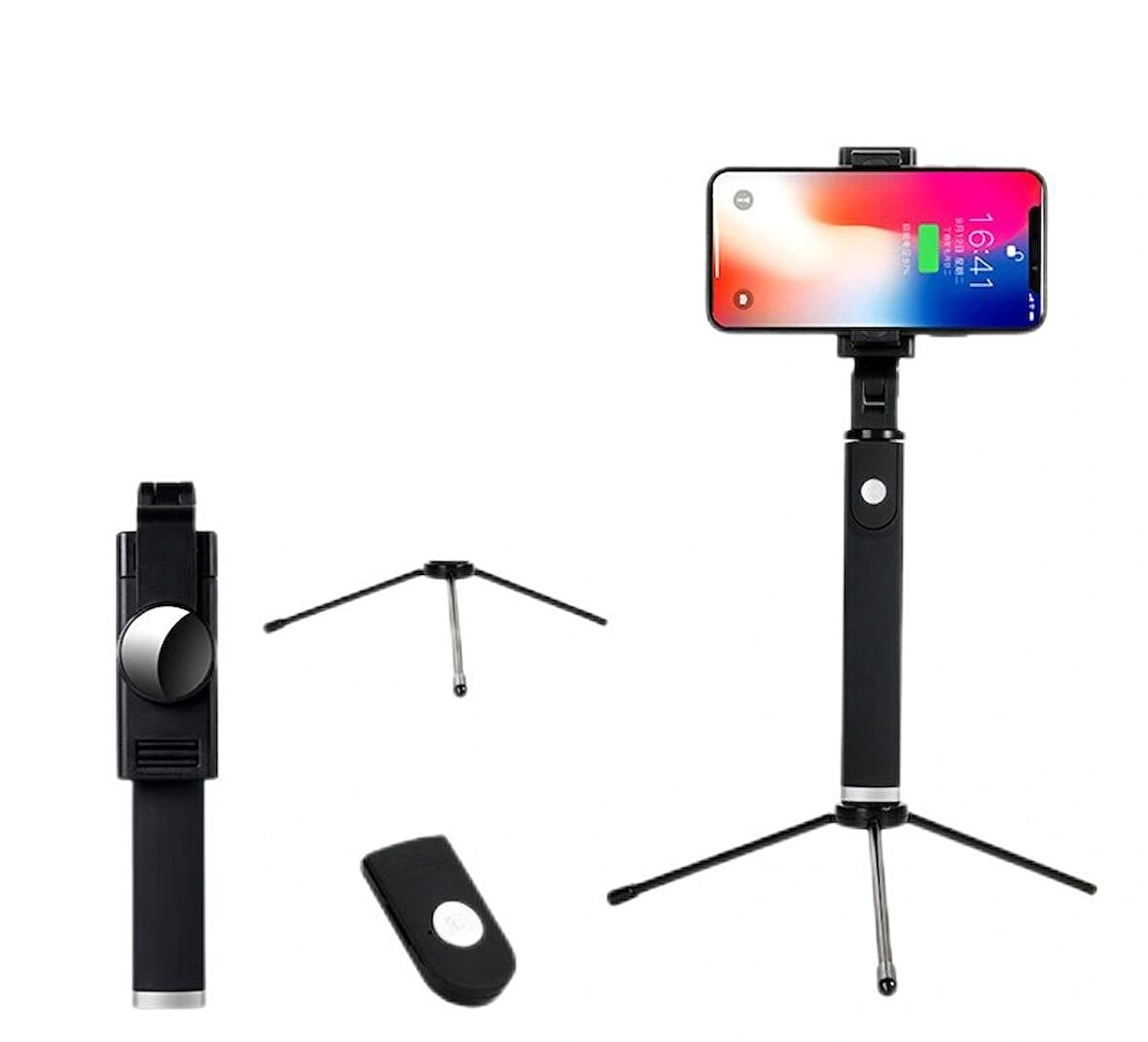 K9 2in1 Bluetooth Kumandalı 170 Cm Telefon Tutuculu Selfie Çubuğu + Tripod