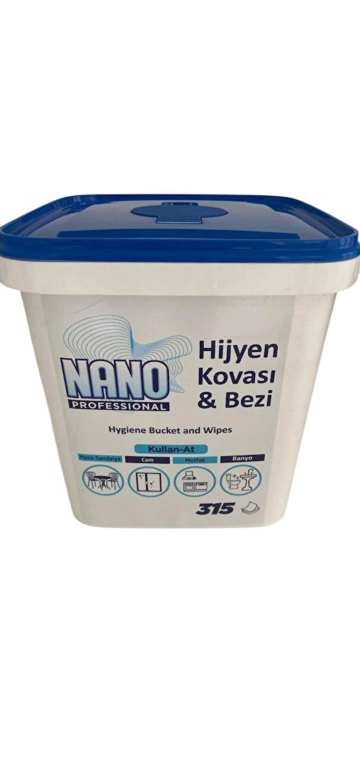 NANO PROFESSIONAL Hijyen Yüzey Islak Temizlik Havlusu Kova Mendil 315 Adet
