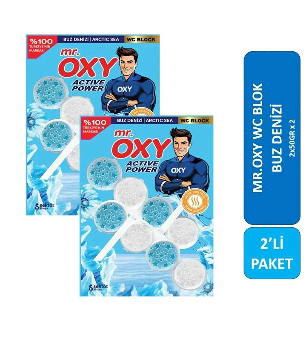 Oxy Mr. Oxy Klozet Wc Blok Buz Denizi 2*50GR x 2 Adet