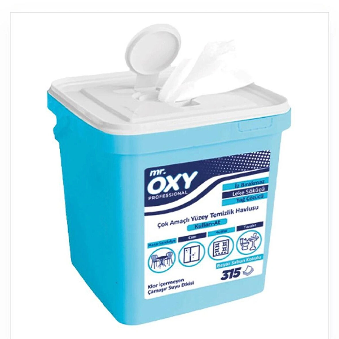 Mr. Oxy Prof. Çok Amaçlı Yüzey Temizleme Havlusu Kova 315' li 469 TL