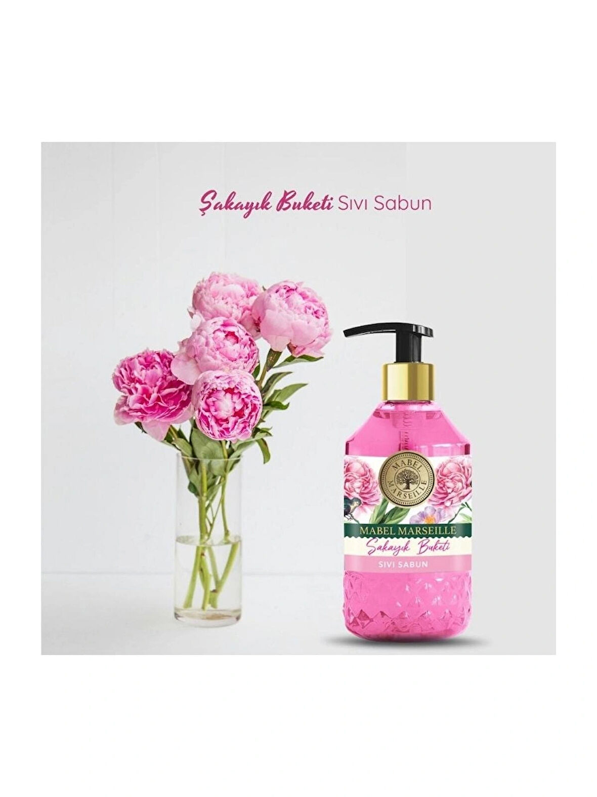 Mabel Marseille Şakayık Buket Sıvı El Sabunu 500 ml + Mavi Okyanus Sıvı El Sabunu 500 ml ( Oxy Wc Blok Hediyeli )