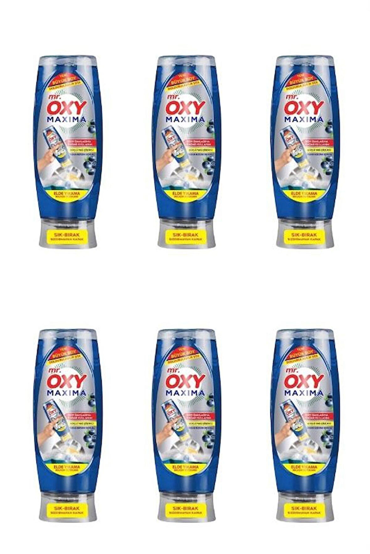 Mr. Oxy Maxima Elde Yıkama Bulaşık Deterjanı Yaban Mersini Kokulu 650 ml * 6 ADET