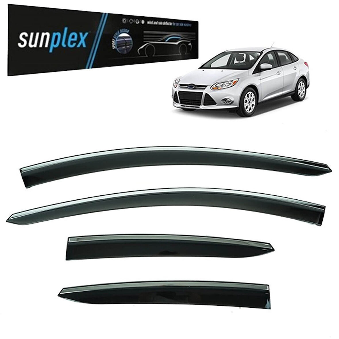 Sunplex Kromlu Cam Rüzgarlığı Ford Focus 3 2011-2017 ile uyumlu
