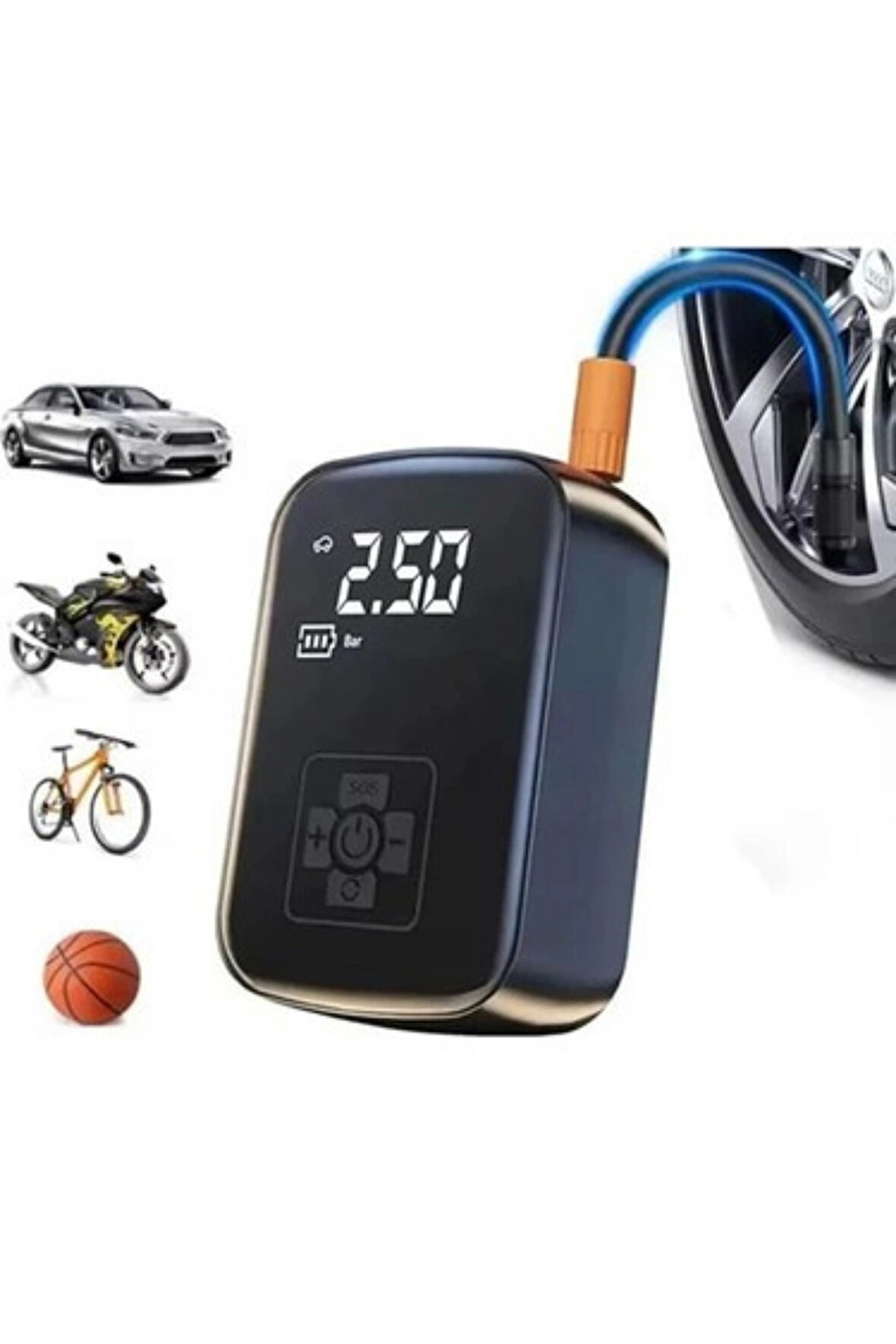 Blackbird WY-006 Taşınabilir Akıllı Kablosuz Hava Kompresörü - Dijital Ekranlı Şarj Edilebilir Lastik Şişirme Pompası (150 PSI)