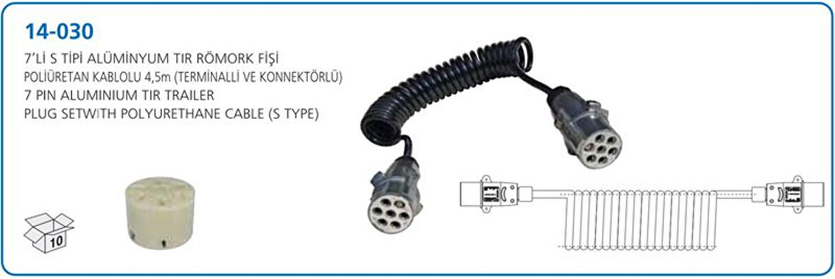 Unıversal Truck Tir Elektrik Kablosu Yedili S Tipi Alumınyum Romork - Aksa 14-030