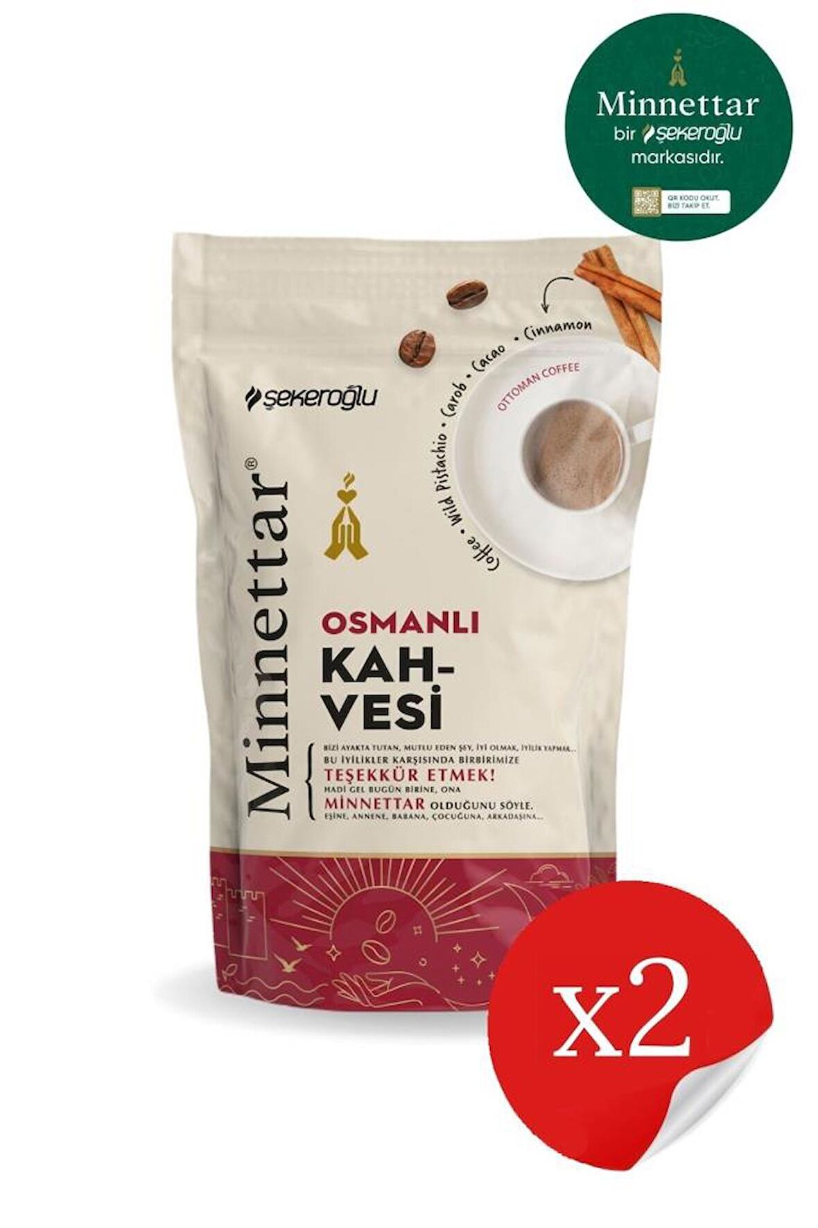 Minnettar Osmanlı Kahve 2 X 165 gr ( 2 Paket )