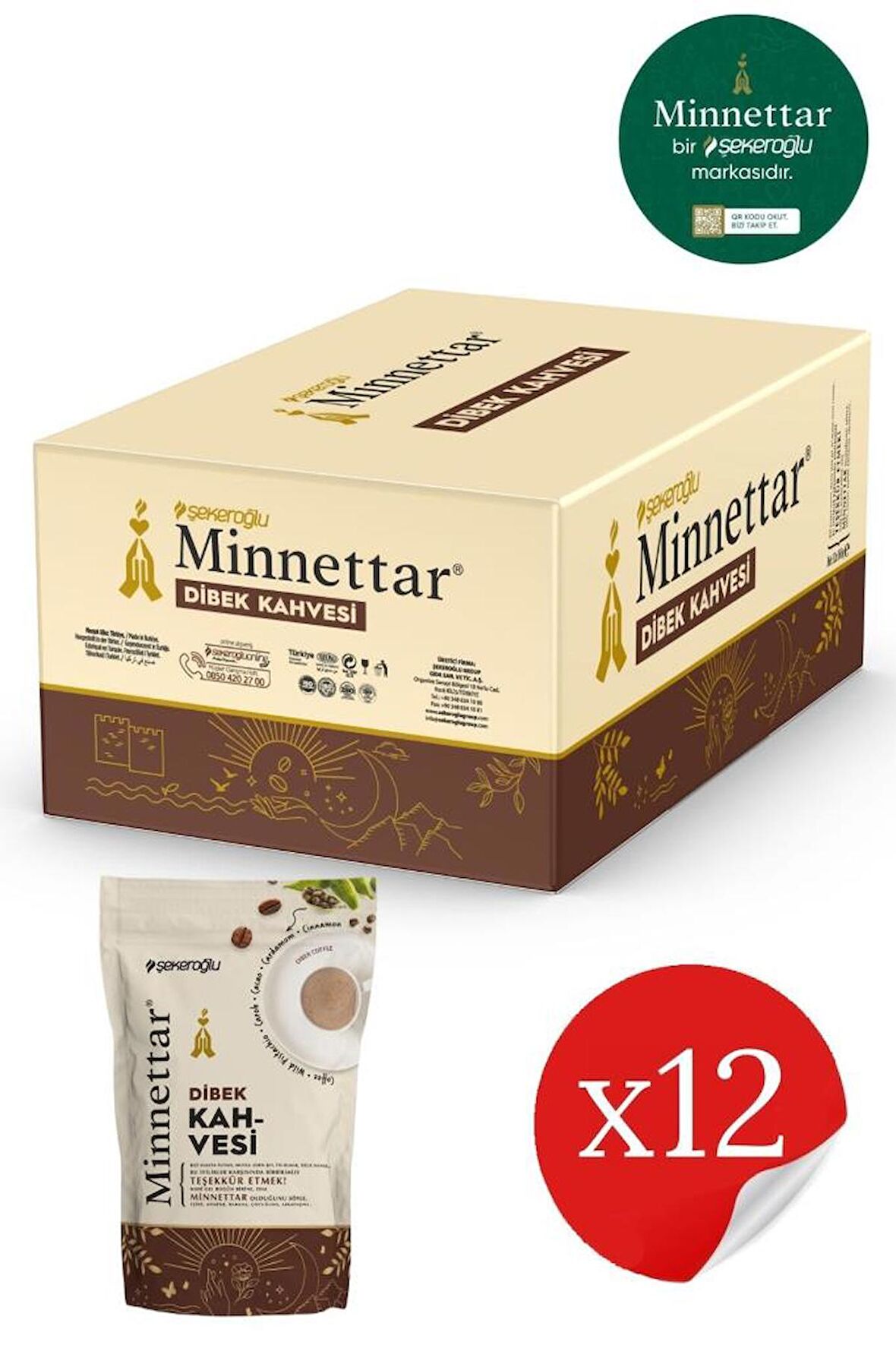 Minnettar Dibek Kahvesi 12 x 165 Gr ( 12 PAKET )