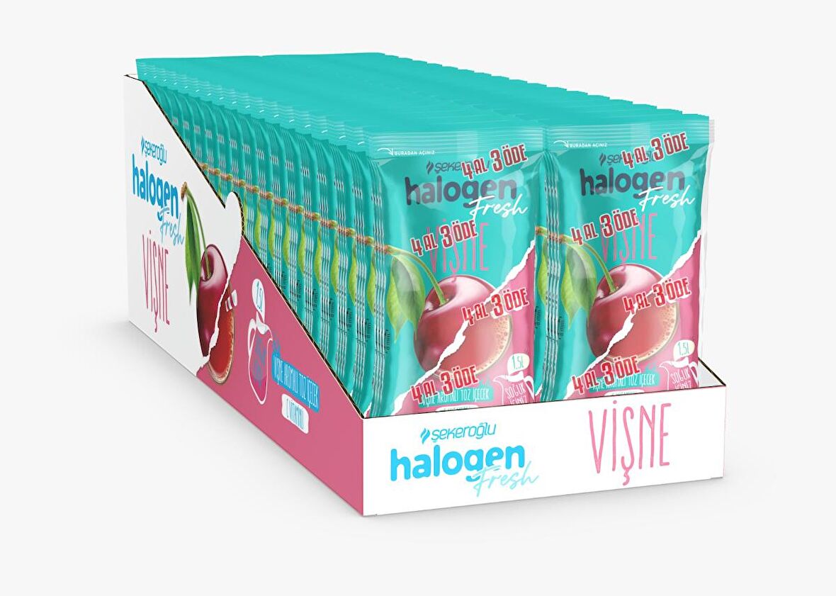 Halogen Vişne Içecek Tozu 9 Gr *4 ( 12 Paket ) 144 Adet