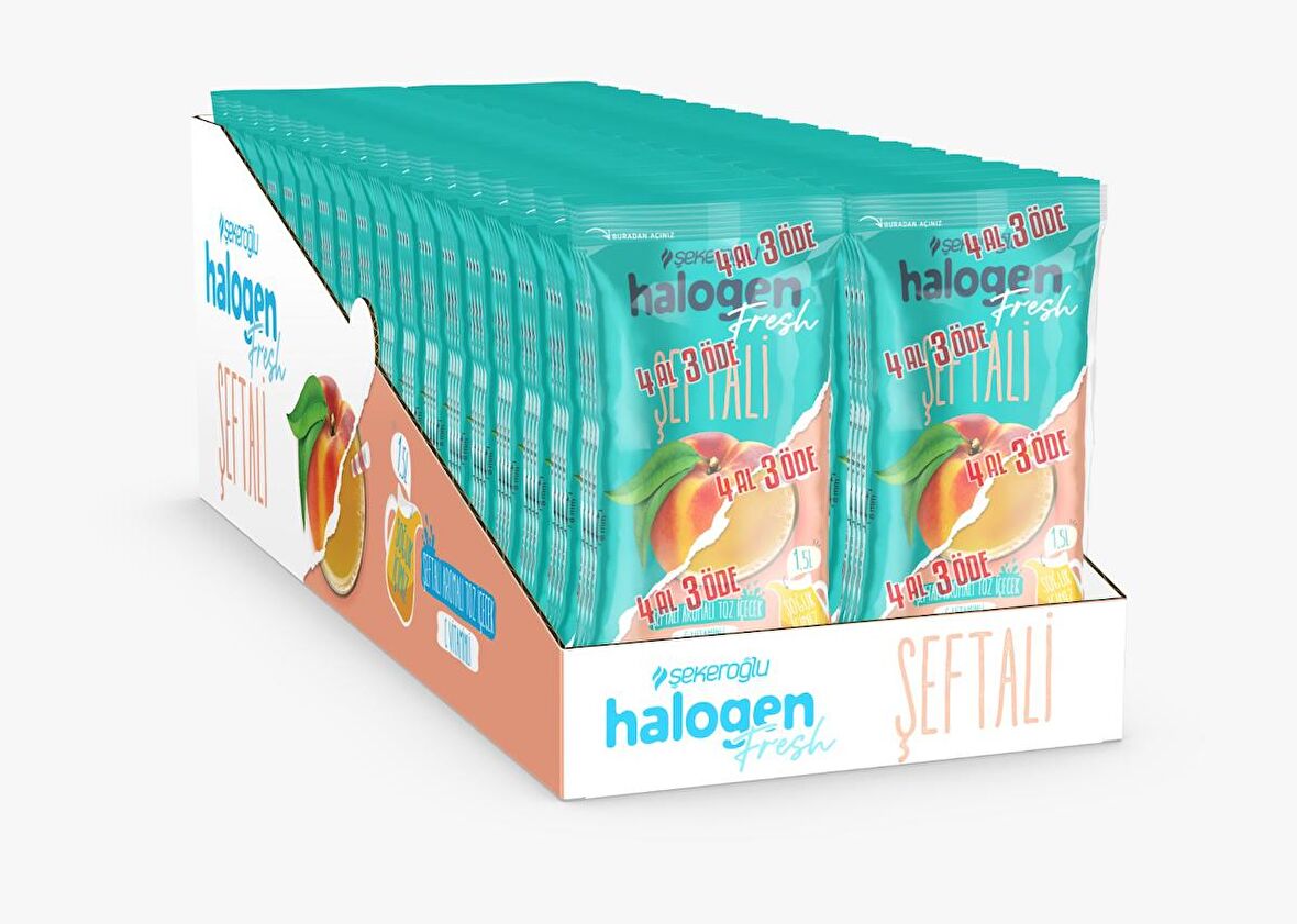 Halogen Şeftali Içecek Tozu 9 Gr *4 ( 12 Paket ) 144 Adet